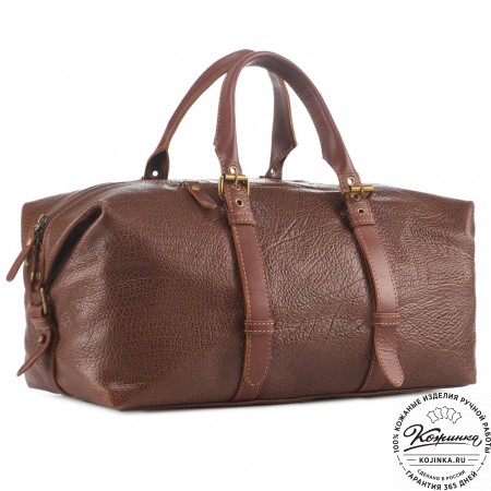 Кожаная дорожно-спортивная сумка Вашингтон (фактура коричневый)